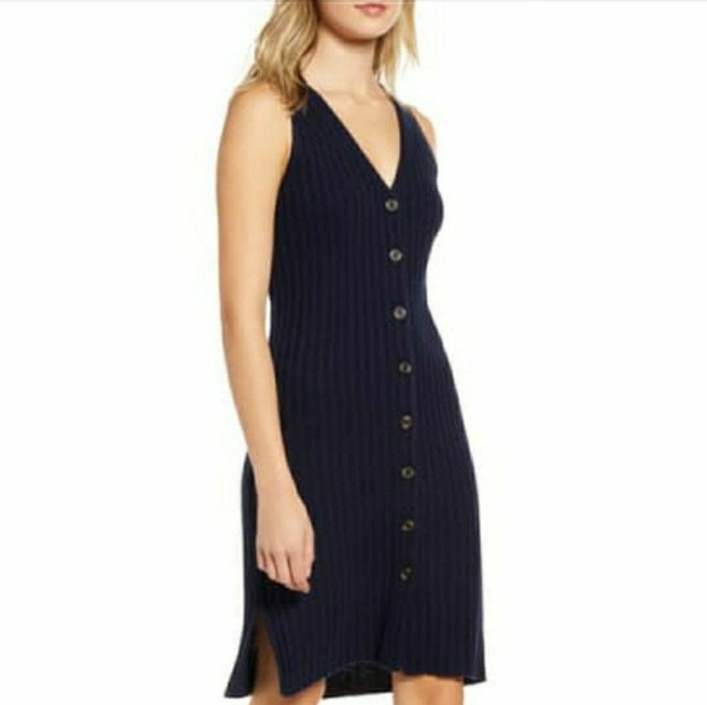 MADEWELL Button-Front Ribbed Tank Sweater NWT L